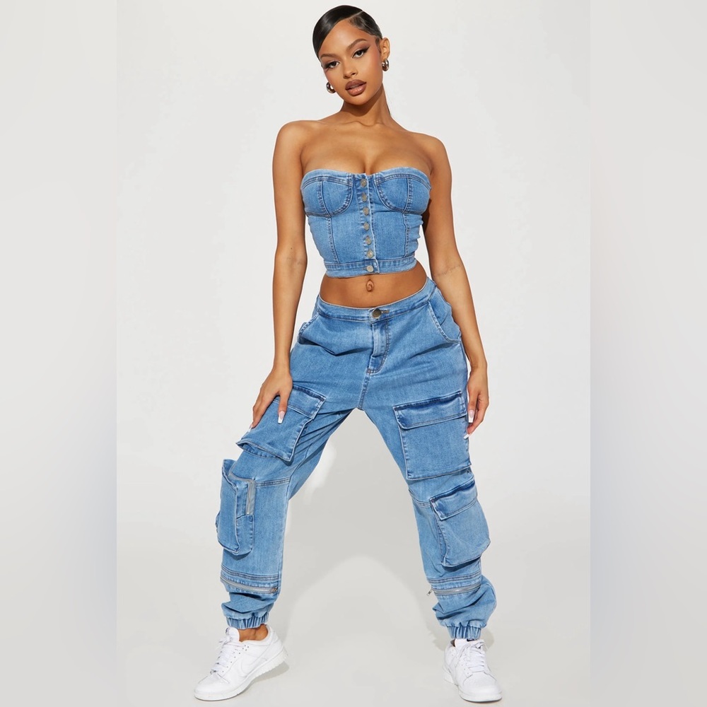 Stylish Denim Pant Set